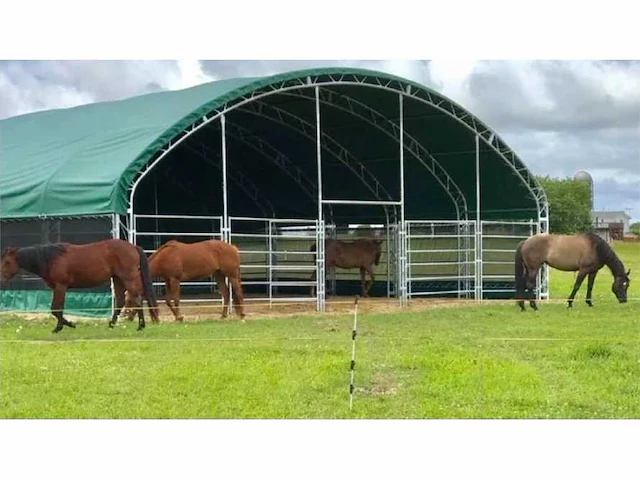 Rhino-cross-shelters cattle tent 9,76x9,76x4,5 m dierenverblijf - afbeelding 2 van  6