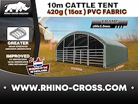 Rhino-cross-shelters cattle tent 9,76x9,76x4,5 m dierenverblijf - afbeelding 4 van  6