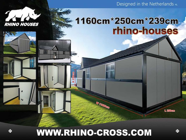 Rhino-houses 1160x250x239 cm 29 m2 mobiele woonunit / tiny house - afbeelding 34 van  42