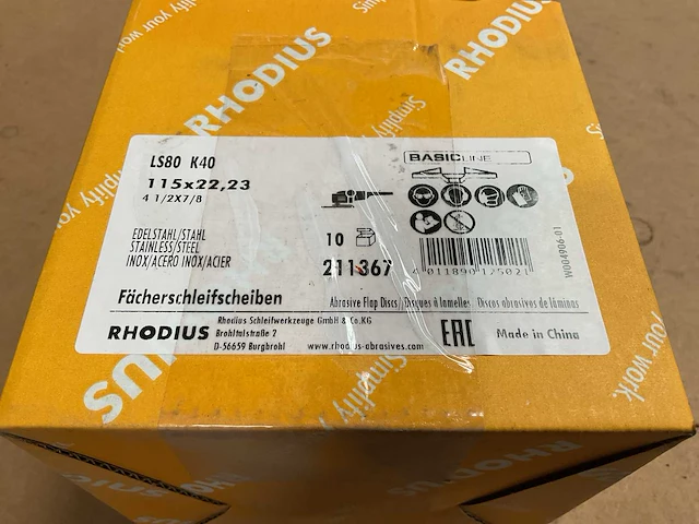 Rhodius ls80 k40 115x22.23 slijpschijf (10x) - afbeelding 3 van  3
