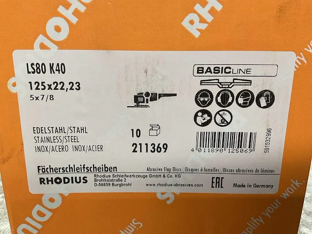 Rhodius ls80 k40 slijpschijf (60x) - afbeelding 3 van  4