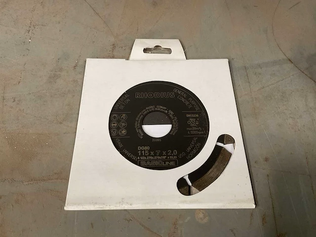 Rhodius slijpschijf beton dg80 115x7x2,0 (9x) - afbeelding 1 van  3