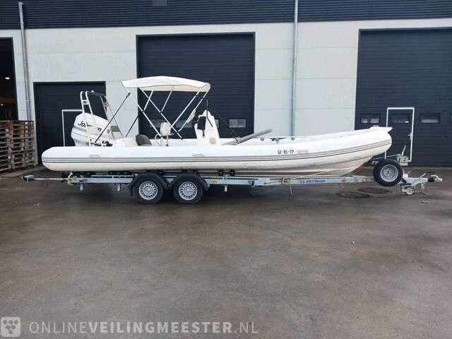 Rib 7.30m jenhal, met 225 pk johnson buitenboordmotor en trailer, wit - afbeelding 12 van  63