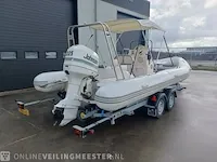 Rib 7.30m jenhal, met 225 pk johnson buitenboordmotor en trailer, wit - afbeelding 23 van  63