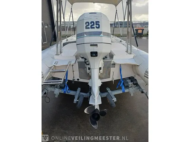 Rib 7.30m jenhal, met 225 pk johnson buitenboordmotor en trailer, wit - afbeelding 40 van  63