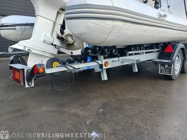 Rib 7.30m jenhal, met 225 pk johnson buitenboordmotor en trailer, wit - afbeelding 50 van  63