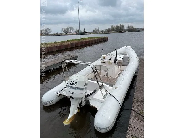 Rib 7.30m jenhal, met 225 pk johnson buitenboordmotor en trailer, wit - afbeelding 62 van  63