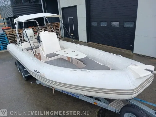 Rib 7.30m jenhal, met 225 pk johnson buitenboordmotor en trailer, wit - afbeelding 63 van  63
