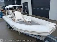 Rib 7.30m jenhal, met 225 pk johnson buitenboordmotor en trailer, wit - afbeelding 63 van  63