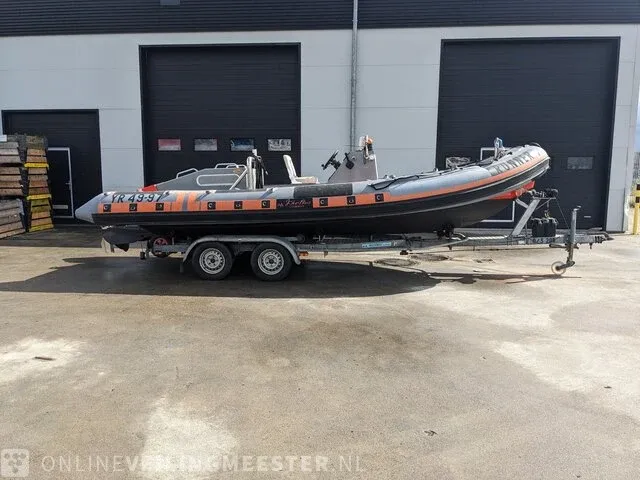 Rib boot met trailer jokerboot, clubman 22, oranje/zwart - afbeelding 12 van  44