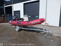 Rib rubberboot inclusief 50 pk motor en trailer zodiac, pro 470, rood, bouwjaar 2001