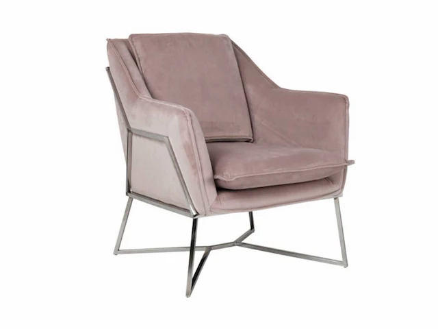 Richmond aurelia pink velvet silver fauteuil - afbeelding 1 van  4