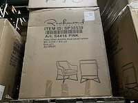 Richmond aurelia pink velvet silver fauteuil - afbeelding 2 van  4