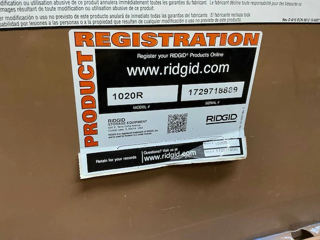Ridgid monster 1020r opslagwagen - afbeelding 9 van  10