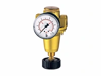 Riegler constante drukregelaar incl. manometer, bg 1, g 1/4, pe max. 25 bar, mediumtemperatuur max. 90 c - afbeelding 1 van  2