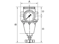 Riegler constante drukregelaar incl. manometer, bg 1, g 1/4, pe max. 25 bar, mediumtemperatuur max. 90 c - afbeelding 2 van  2