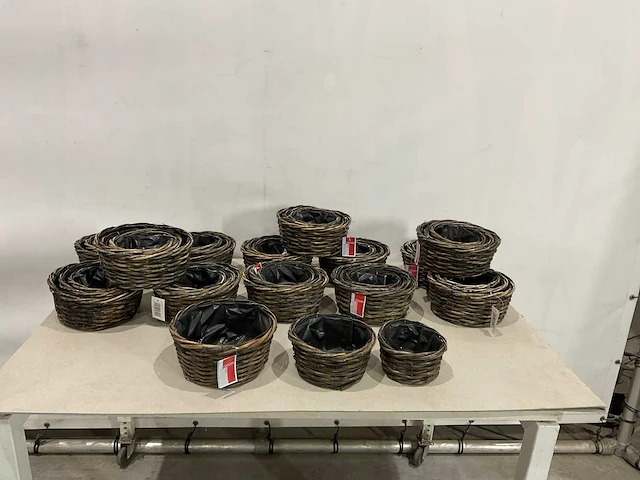 Rieten mandjes 3 delig (14x) - afbeelding 3 van  9