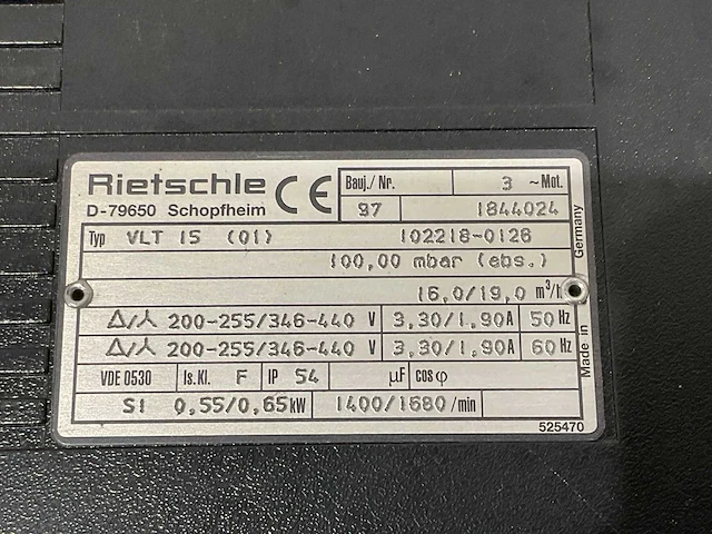 Rietschle - 1997 - vlt 15 - vacuüm pomp - afbeelding 5 van  6