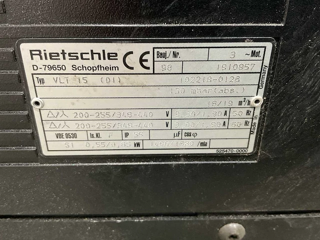 Rietschle - 1998 - vlt 15 - vacuüm pomp - afbeelding 6 van  6