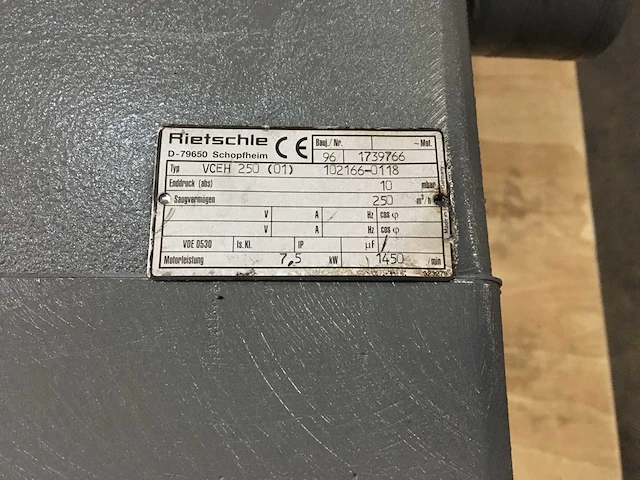 Rietschle vacuümpomp - afbeelding 5 van  6