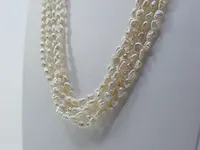 Rijstparel collier met zilveren sluiting - afbeelding 3 van  10
