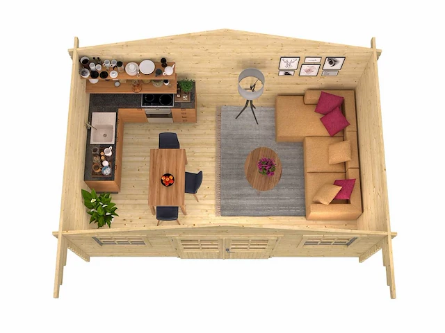 Rika - tuinhuis 44mm 5000x4100x2630mm onbehandeld - afbeelding 5 van  5