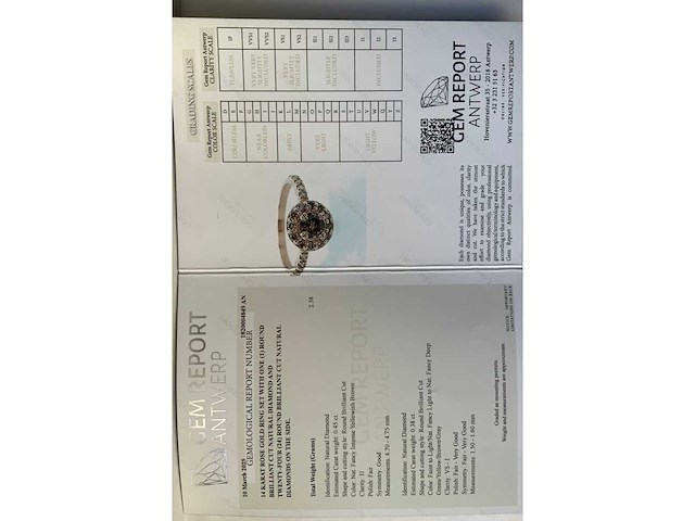 Ring 14 karaat diamant natuurlijk gekleurd 2,38g - afbeelding 5 van  7