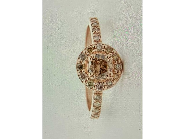 Ring 14 karaat diamant natuurlijk gekleurd 2,38g - afbeelding 6 van  7