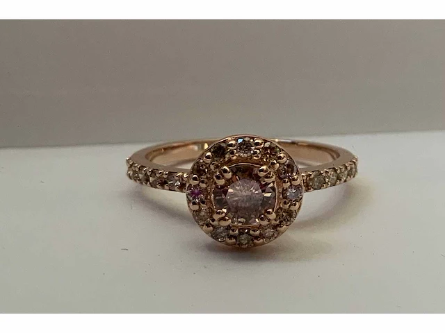 Ring 14 krt diamant natuurlijk gekleurd p, 2,38g - afbeelding 1 van  12