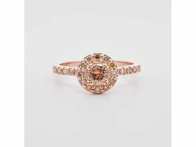 Ring 14 krt diamant natuurlijk gekleurd p, 2,38g - afbeelding 2 van  12