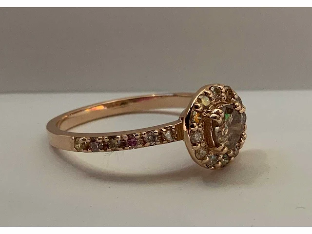 Ring 14 krt diamant natuurlijk gekleurd p, 2,38g - afbeelding 8 van  12