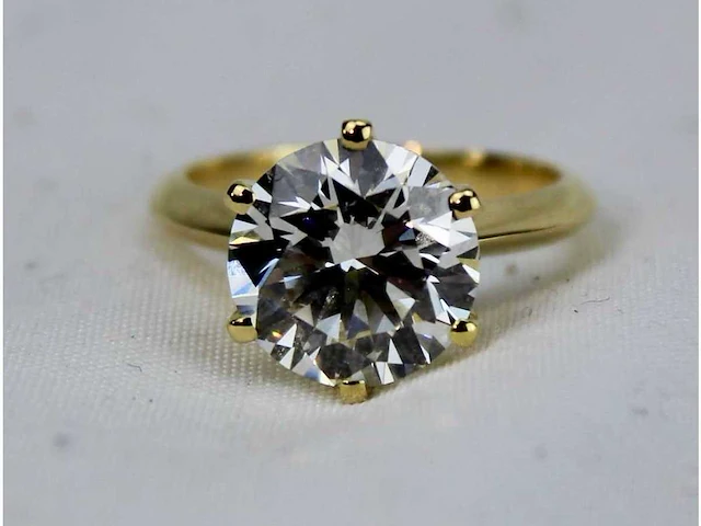 Ring 18 karaat geel gouden ring met diamant crt 5,21 - afbeelding 1 van  4