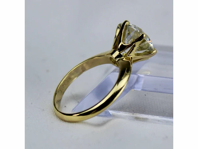 Ring 18 karaat geel gouden ring met diamant crt 5,21 - afbeelding 2 van  4