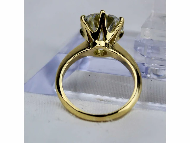 Ring 18 karaat geel gouden ring met diamant crt 5,21 - afbeelding 3 van  4