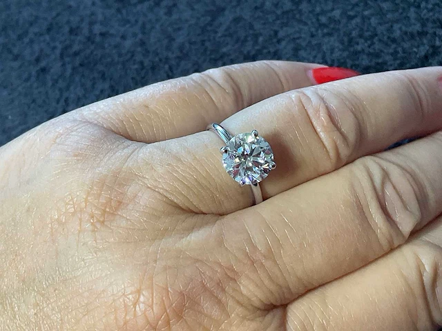 Ring 18 karaat wit goud 750 3,10 crt. diamant - afbeelding 3 van  11
