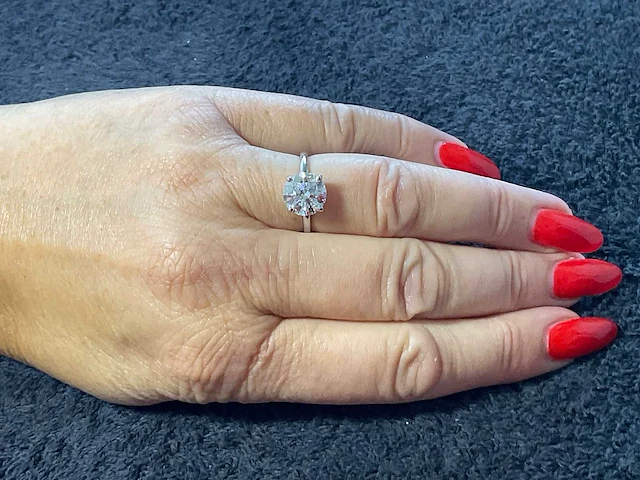 Ring 18 karaat wit goud 750 3,10 crt. diamant - afbeelding 4 van  11