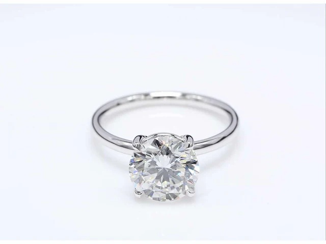 Ring 18 karaat wit goud 750 met 3,10 crt. diamant f-vs1 igi gecertificeerd - afbeelding 1 van  8