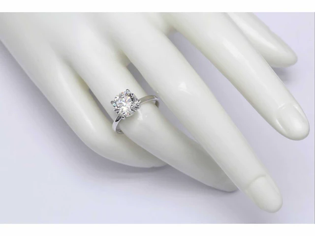 Ring 18 karaat wit goud 750 met 3,10 crt. diamant f-vs1 igi gecertificeerd - afbeelding 3 van  8