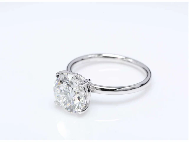 Ring 18 karaat wit goud 750 met 3,10 crt. diamant f-vs1 igi gecertificeerd - afbeelding 5 van  8