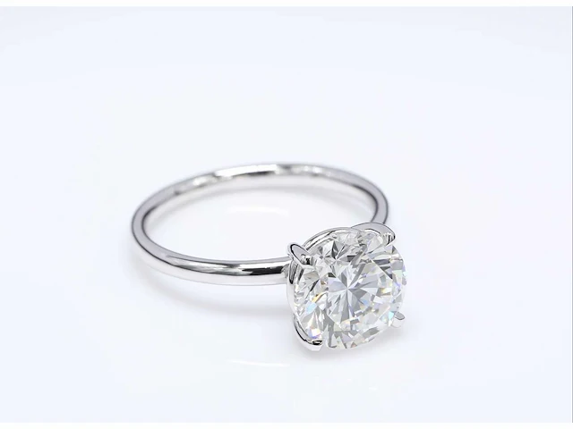 Ring 18 karaat wit goud 750 met 3,10 crt. diamant f-vs1 igi gecertificeerd - afbeelding 7 van  8