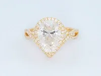 Ring 18k geelgoud moissanite (d/fl) 5.49 karaat - afbeelding 1 van  5