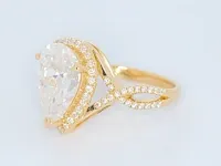 Ring 18k geelgoud moissanite (d/fl) 5.49 karaat - afbeelding 2 van  5