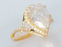 Ring 18k geelgoud moissanite (d/fl) 5.49 karaat - afbeelding 4 van  5