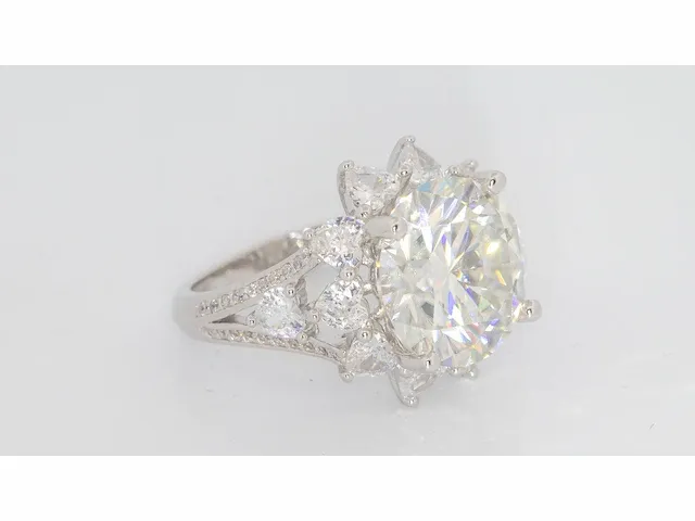 Ring 925 zilver moissanite (d/vvs1) 16.20 karaat - afbeelding 5 van  12