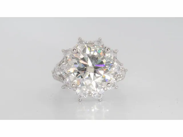Ring 925 zilver moissanite (d/vvs1) 16.20 karaat - afbeelding 6 van  12