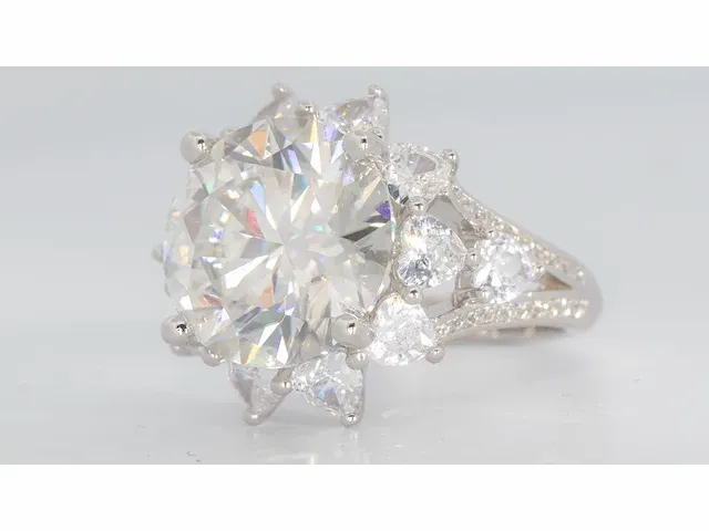 Ring 925 zilver moissanite (d/vvs1) 16.20 karaat - afbeelding 8 van  12