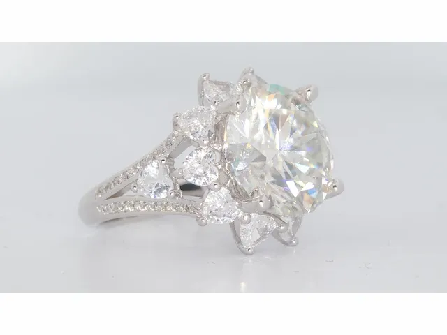 Ring 925 zilver moissanite (d/vvs1) 16.20 karaat - afbeelding 9 van  12