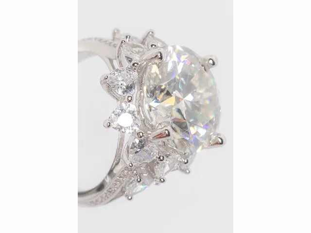 Ring 925 zilver moissanite (d/vvs1) 16.20 karaat - afbeelding 11 van  12