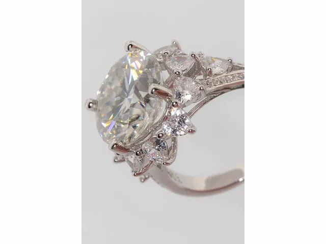 Ring 925 zilver moissanite (d/vvs1) 16.20 karaat - afbeelding 12 van  12