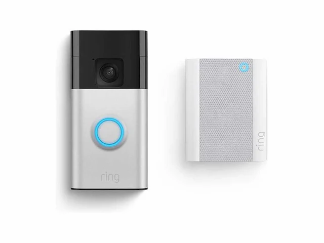 Ring battery video doorbell zilver met chime (2nd gen) - slimme deurbel - batterij - afbeelding 1 van  2